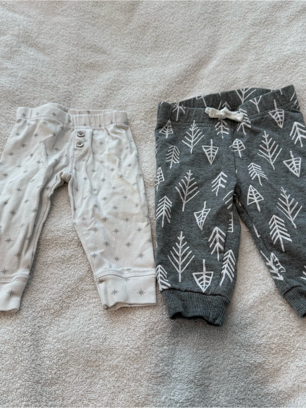 Petit Lem First Impressions Bundle Gray White Patterned Jogger Pants Set 3-6m